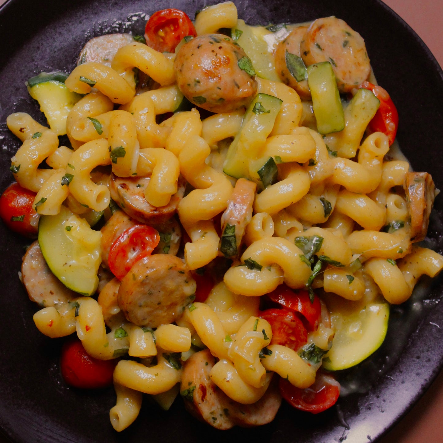 Chicken Sausage & Zucchini Pasta Bowl